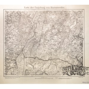 KWIDZYN. Mapa topograficzna okolic Kwidzyna, na północy Nowa Wieś Królewska, na południu Łasin, s …