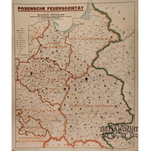 POZNAŃ. Mapa administracyjna ziem włączonych do Rzeszy i Generalnej Guberni, z zaznaczonymi grani …