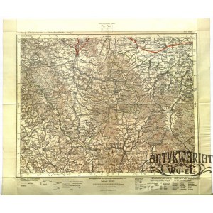 KŁODZKO. Topograficzna mapa rejonu miasta Kłodzko, na mapie także m.in.: Nysa, Otmuchów, Paczków; …