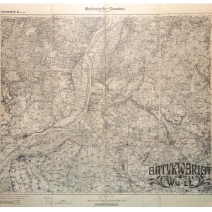 GRUDZIĄDZ, KWIDZYN. Mapa okolic Grudziądza (na północy) i Kwidzyna, na południu Wą- brzeźno; poch …