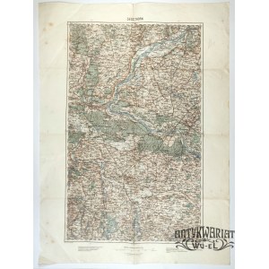 TORUŃ. Mapa sztabowa okolic Torunia z okresu poprzedzającego wybuch I wojny światowej, na północy …