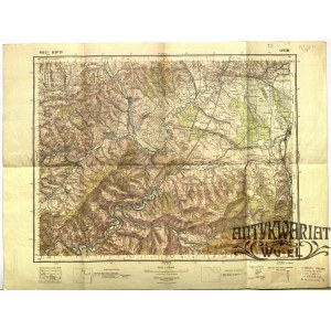 TATRY, CHYŻNE. Topograficzna mapa, skala 1 : 100 000, oprac. 1932-1933, druk. i wyd. WIG Warszawa …