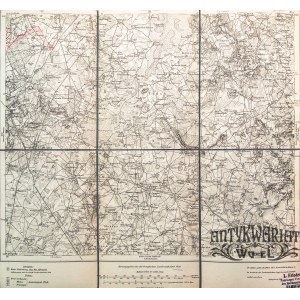BIAŁUTY. Mapa okolic Białut (na północy) i Mławy, na południu Rostkowo, pochodzi z Karte des Deut …