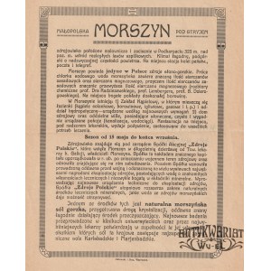 MORSZYN. Druk reklamujący kurort Morszyn, wyd. Galewski i Dau, Warszawa lata 20., st. db., wym. ok. …