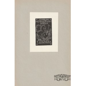 WARSZAWA. Ekslibris Tadeusza Antoniego Lesznera (1895-1967, kolekcjonera ekslibrisów, bibl …