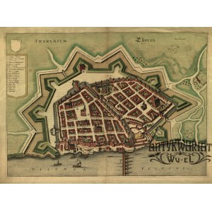 TORUŃ. Perspektywiczny plan miasta od strony Wisły; wyd. J. Janssonius, 1657; pochodzi z: Theatru …
