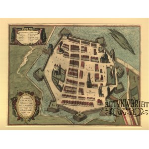 ZAMOŚĆ. Perspektywiczny plan miasta; pochodzi z: Civitates Orbis Terrarum, tom VI, wyd. G. Braun …