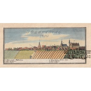 DOBROSZYCE (pow. oleśnicki). Panorama miasta; rys. F.B. Werner; pochodzi z I tablicy Scenographia …