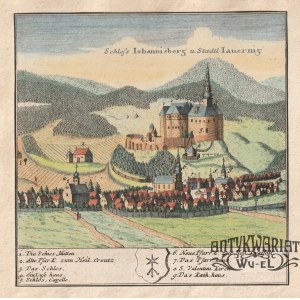 JAWORNIK (Czechy). Panorama miasta; rys. F.B. Werner; pochodzi z IV tablicy Scenographia Urbium S …