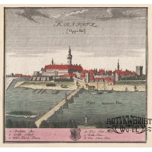 KRAPKOWICE (pow. krapkowicki). Panorama miasta; rys. F.B. Werner; pochodzi z X tablicy Scenograph …