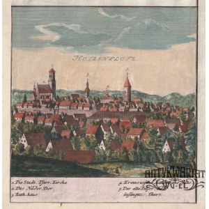 OSOBLAHA (Czechy). Panorama miasta; rys. F.B. Werner; pochodzi z IV tablicy Scenographia Urbium S …