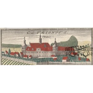 TRZEBNICA (pow. trzebnicki). Panorama miasta; rys. F.B. Werner; pochodzi z I tablicy Scenographia …