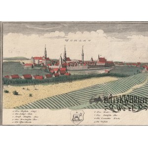 WOŁÓW. Panorama miasta; rys. F.B. Werner; pochodzi z III tablicy Scenographia Urbium Silesiae (SC …