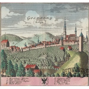 ZŁOTORYJA (pow. złotoryjski). Panorama miasta; rys. F.B. Werner; pochodzi z V tablicy Scenographi …