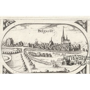 BIAŁOGARD. Panorama miasta; pochodzi z Wielkiej Mapy Księstwa Pomorskiego autorstwa Eilharda Lubi …