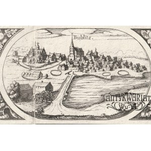 BOBOLICE. Panorama miasta; pochodzi z Wielkiej Mapy Księstwa Pomorskiego autorstwa Eilharda Lubin …
