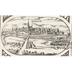 GOLENIÓW. Panorama miasta; pochodzi z Wielkiej Mapy Księstwa Pomorskiego autorstwa Eilharda Lubin …