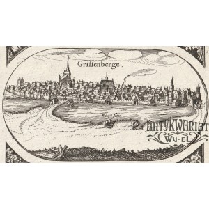 GRYFICE. Panorama miasta; pochodzi z Wielkiej Mapy Księstwa Pomorskiego autorstwa Eilharda Lubinusa, wyd. …