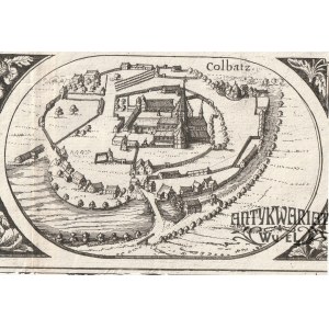 KOŁBACZ. Panorama miasta; pochodzi z Wielkiej Mapy Księstwa Pomorskiego autorstwa Eilharda Lubinu …