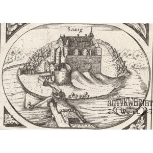 SZADZKO (pow. stargardzki). Panorama miasta; pochodzi z Wielkiej Mapy Księstwa Pomorskiego autors …