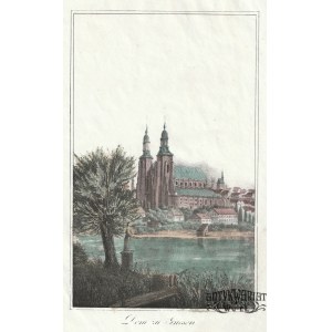 GNIEZNO. Katedra; anonim, ok. 1840; lit. kolor., st. bdb., lekkie zabrudzenia marginesów; wym.: 1 …