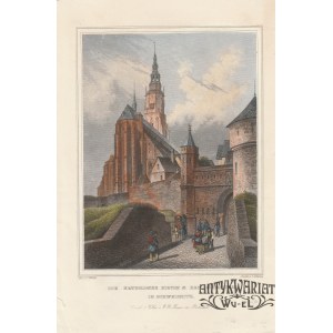 ŚWIDNICA. Katedra św. Stanisława i św. Wacława z Bramę Dolną; ryt. L. Thümling, rys. C. Würbs, wy …