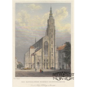 ŚWIDNICA. Katedra św. Stanisława i św. Wacława; ryt. G.M. Kürz, rys. C. Würbs, pochodzi z: Origin …