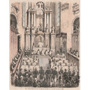 POZNAŃ. Ingres Leona Przyłuskiego w poznańskiej katedrze 4 XII 1844 r.; anonim, ok. 1850; drzew. …