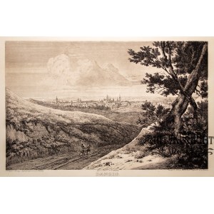 GDAŃSK. Panorama miasta od str. Suchanina; rys. i ryt. J.C. Schultz, pochodzi z teki: Das maleris …