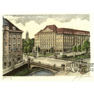 GLIWICE. Dawny hotel Haus Oberschlesien, obecna siedziba Urzędu Miejskiego; M. Fuhrmann (?), okre …