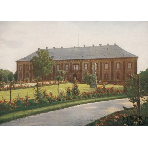 ŻAGAŃ. Pałac w Żaganiu. Wg fot. Juliusa Hollosa, na ozdobnym kartonie, kolor., st. bdb., pergamin …