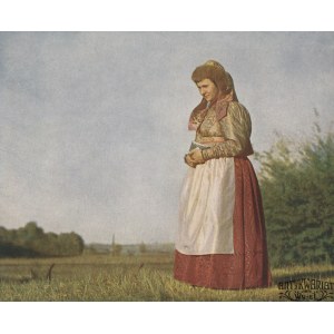 NYSA. Kobieta w stroju ludowym. Wg fot. Juliusa Hollosa, na ozdobnym kartonie, kolor., st. bdb., …