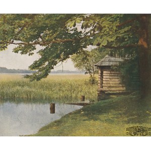 TYCHY. Jezioro Paprocańskie. Wg fot. Juliusa Hollosa, na ozdobnym kartonie, kolor., st. bdb., tab …
