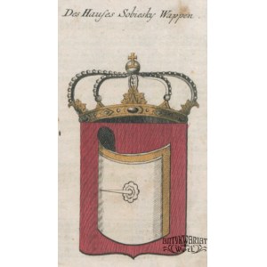 POLSKA. Herb Jana III Sobieskiego; anonim, ok. 1790; na verso fragm. drzewa genealogicznego Sobie …