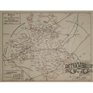 BYDGOSZCZ. Mapa bydgoskiego okręgu pocztowego; anonim, po 1876; stal. kolor., st. bdb., złożenia …