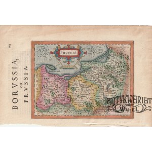 POMORZE, PRUSY. Mapa Pomorza Gdańskiego oraz Prus Wschodnich; oprac. Jodocus Hondius, pochodzi z: …