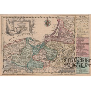 POMORZE, PRUSY. Mapa Pomorza Gdańskiego oraz Prus Wschodnich; oprac. Johann Michael Probst, ryt. …