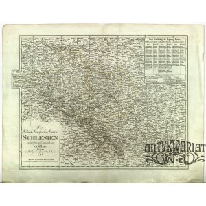 ŚLĄSK. Mapa Prowincji Śląskiej; oprac. porucznik artylerii C.F. Weiland, ryt. C. Metzeroth, Verla …