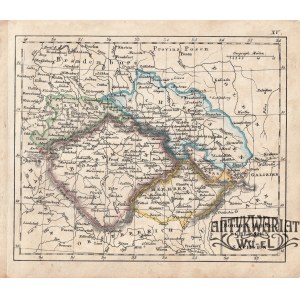 ŚLĄSK, CZECHY, MORAWY, SAKSONIA. Mapa Śląska, Czech, Moraw i Saksonii; anonim, ok. 1840; lit. cz. …