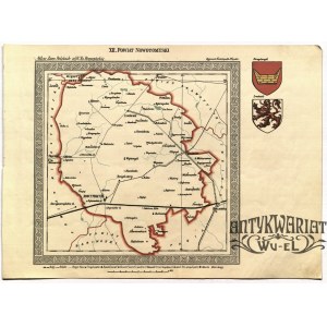 NOWY TOMYŚL. Mapa ziemskiego powiatu; pochodzi z: Atlas ziem polskich, Z.Ś. Słupski, wyd. Gebethn …