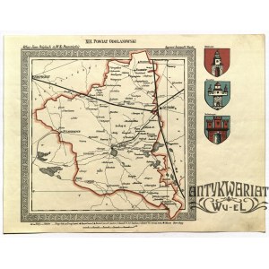 ODOLANÓW. Mapa ziemskiego powiatu; pochodzi z: Atlas ziem polskich, Z.Ś. Słupski, wyd. Gebethner …