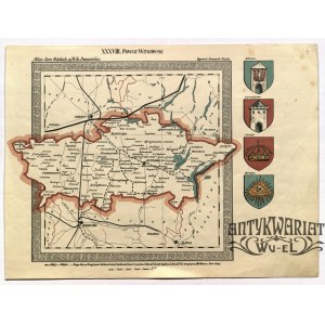 WITKOWO. Mapa ziemskiego powiatu; pochodzi z: Atlas ziem polskich, Z.Ś. Słupski, wyd. Gebethner i …