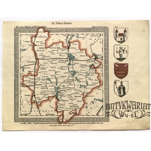 ŻNIN. Mapa ziemskiego powiatu; pochodzi z: Atlas ziem polskich, Z.Ś. Słupski, wyd. Gebethner i Wo …