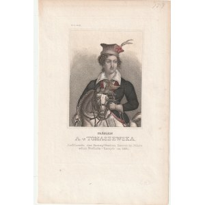 ANTONINA TOMASZEWSKA (1814-1883), portret konny (ujęcie do bioder), pochodzi z: Meyers Conversati …