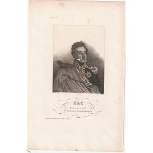 LUDWIK MICHAŁ PAC (1778-1835), popiersie; ryt. Falcke, wyd. Bibliographischen Institut, Hildburgh …