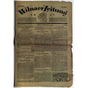 WILNO. Wilnaer Zeitung, nr 53, 23 lutego 1917, druk i wyd. Wilnaer Zeitung. Na str. 2 m. in. info …