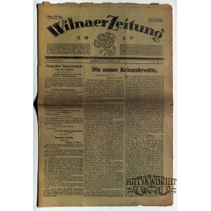WILNO. Wilnaer Zeitung, nr 54, 24 lutego 1917, druk i wyd. Wilnaer Zeitung. Na str. 4 ogłoszenia …