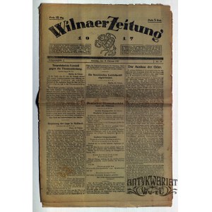 WILNO. Wilnaer Zeitung, nr 57, 27 lutego 1917, druk i wyd. Wilnaer Zeitung. Na ostatniej str. m. …