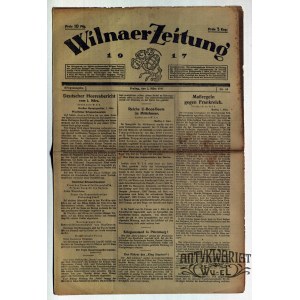 WILNO. Wilnaer Zeitung, nr 60, 2 marca 1917, druk i wyd. Wilnaer Zeitung. Dwustronicowy dodatek …