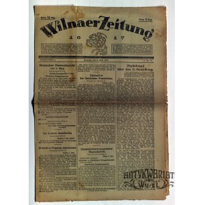WILNO. Wilnaer Zeitung, nr 64, 6 marca 1917, druk i wyd. Wilnaer Zeitung. Artykuł historyczny o …